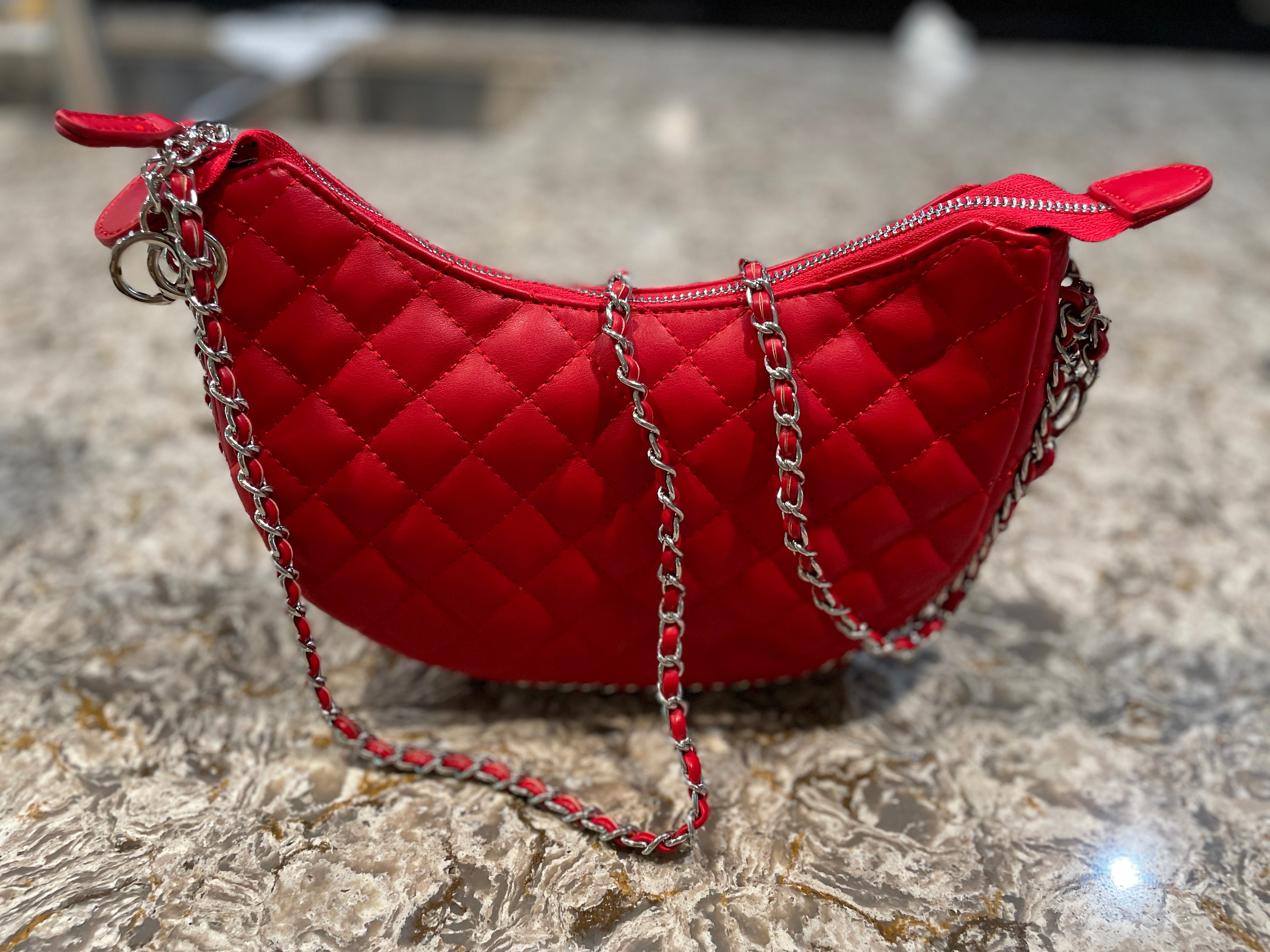Quilted Half Moon Bag